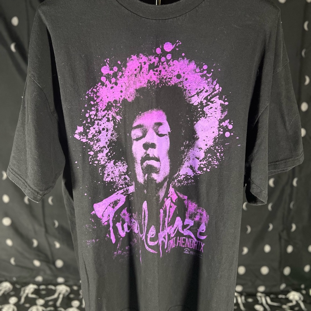 Jimi Hendrix - Purple Haze - Vintage Black and Purple Short Sleeve Tee